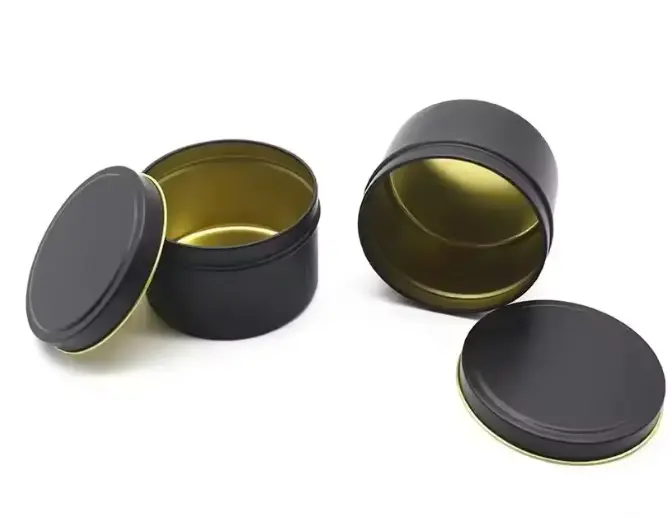 Kaars Blikje Zwart-Goud (1 st.)